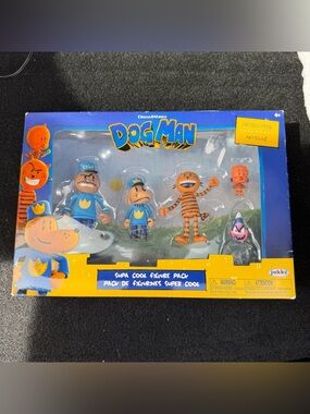 DreamWorks Dog Man Supa Cool Figure Pack - Blue & Orange Characters